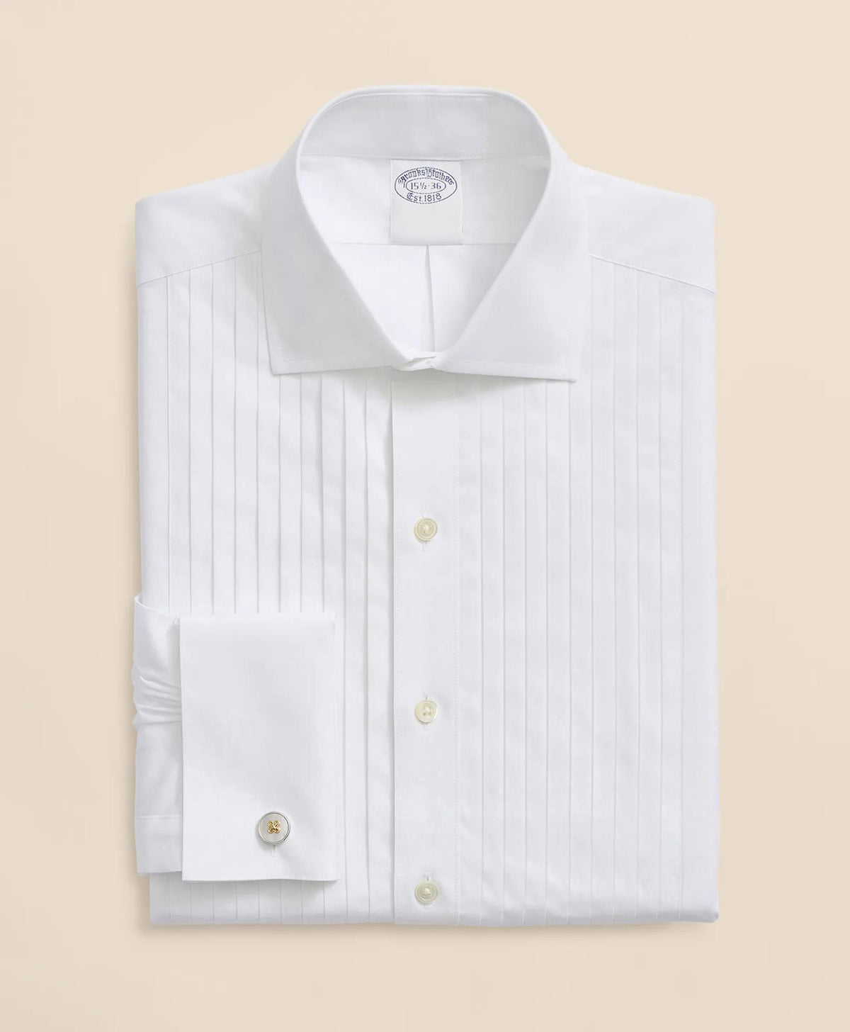 Stretch Cotton Broadcloth English Collar, 10-Pleat Tuxedo Shirt | Brooks Brothers on sale