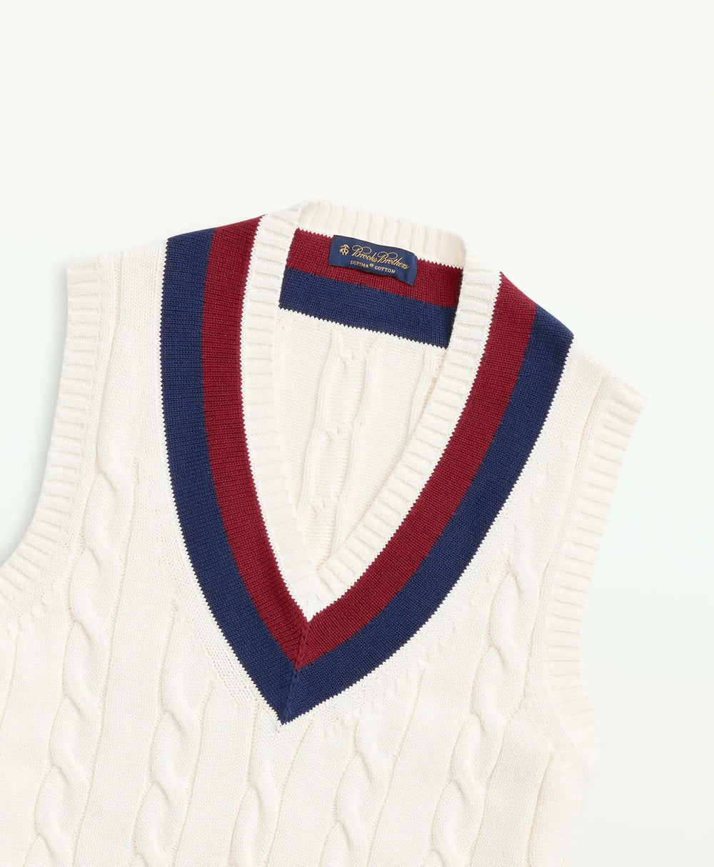 Vintage-Inspired Tennis V-Neck Vest in Supima® Cotton | Brooks Brothers cheap