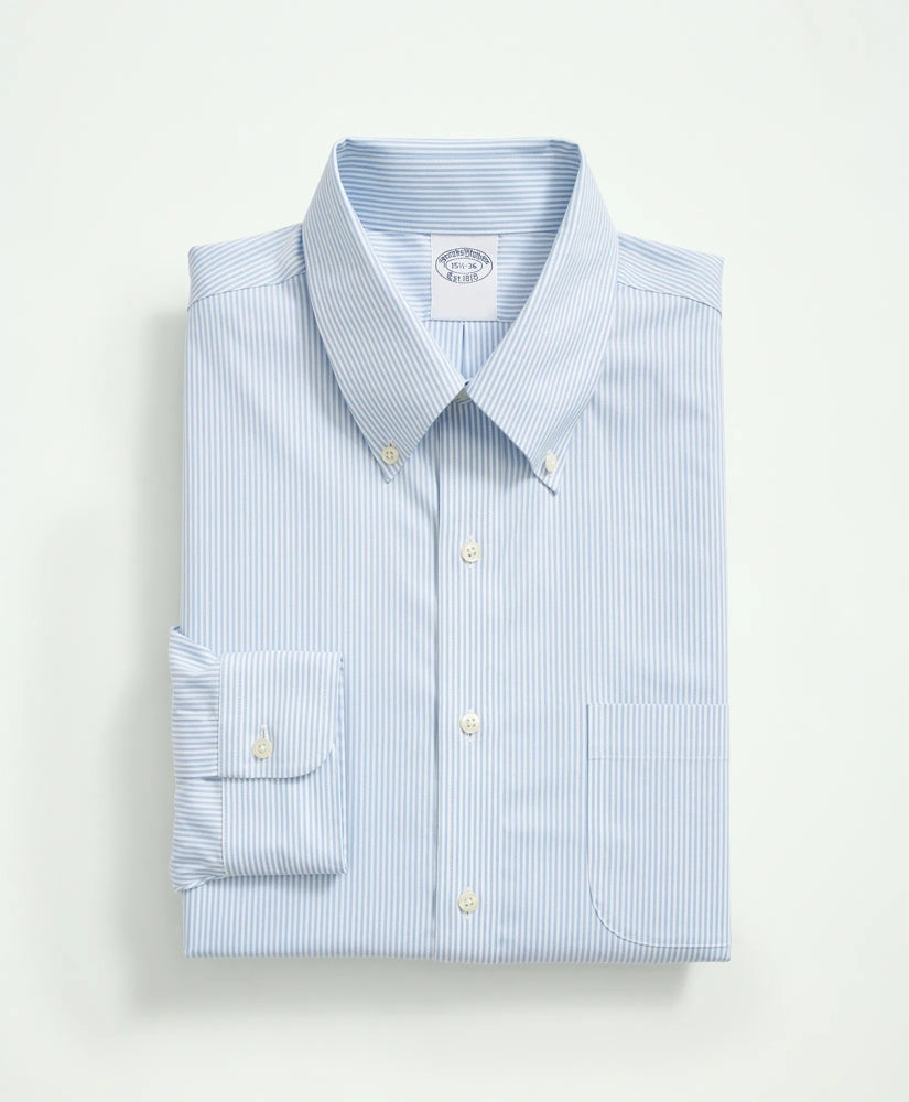 Stretch Supima® Cotton Non-Iron Pinpoint Oxford Button-Down Collar, Candy Stripe Dress Shirt | Brooks Brothers online