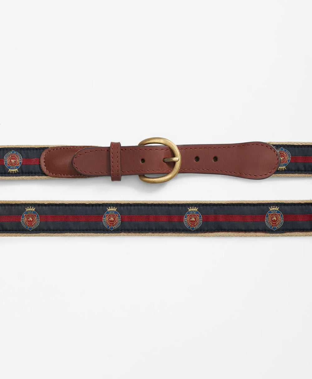 Ribbon Overlay Brooks Brothers Crest Belt | Brooks Brothers discount