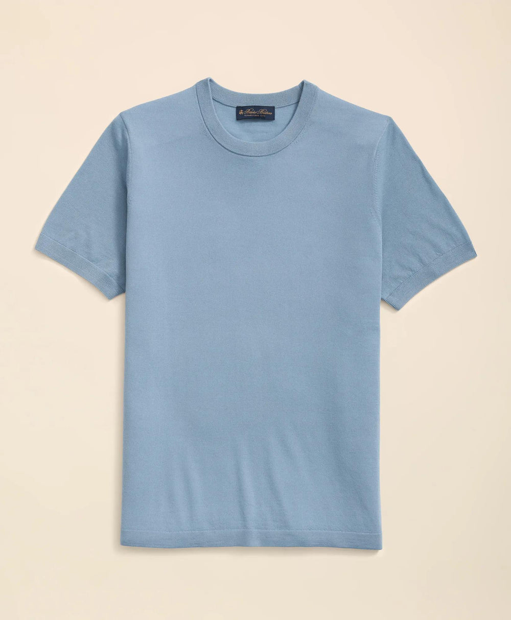 Lightweight Luxe All-Season Sweater, Short Sleeve Crewneck | Brooks Brothers online