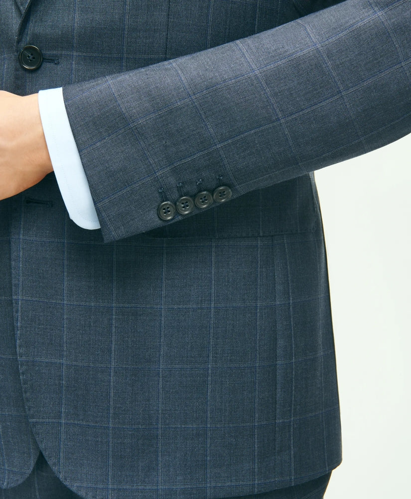 Slim Fit Wool Windowpane 1818 Suit | Brooks Brothers online
