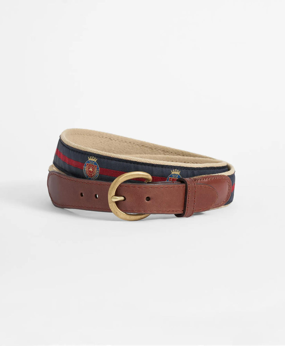 Ribbon Overlay Brooks Brothers Crest Belt | Brooks Brothers discount