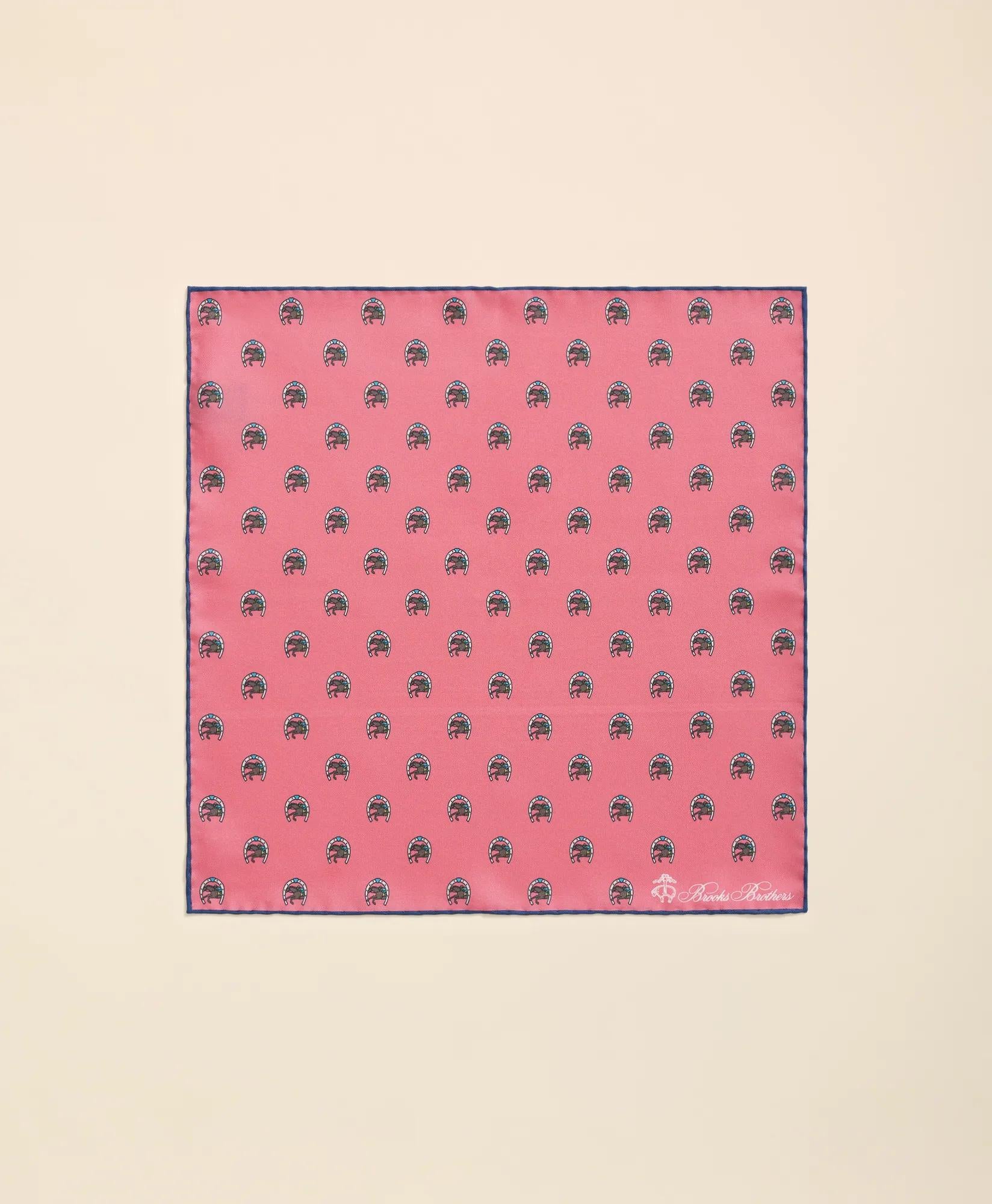 Silk Equestrian Motif Pocket Square | Brooks Brothers for sale