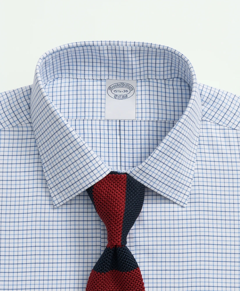 Brooks Brothers Explorer Collection Non-Iron Twill Ainsley Collar, Check Dress Shirt | Brooks Brothers online shop