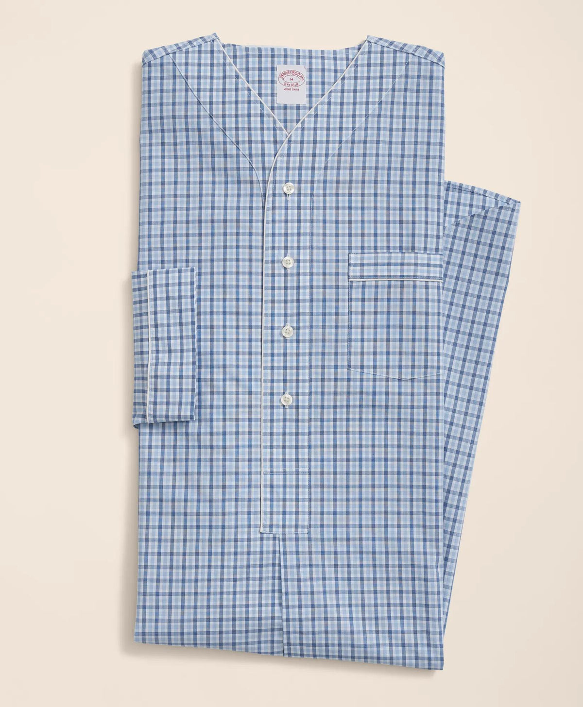 Cotton Broadcloth Checked Nightshirt | Brooks Brothers for sale