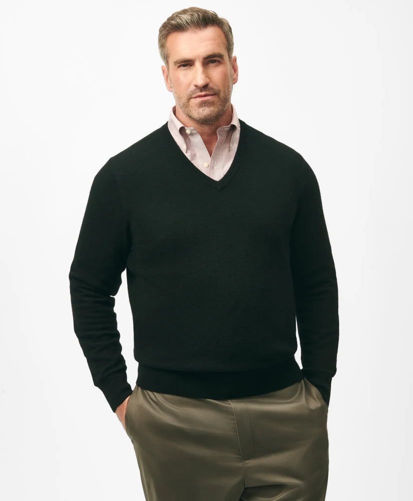 Big & Tall 3-Ply Cashmere V-Neck Sweater | Brooks Brothers on sale