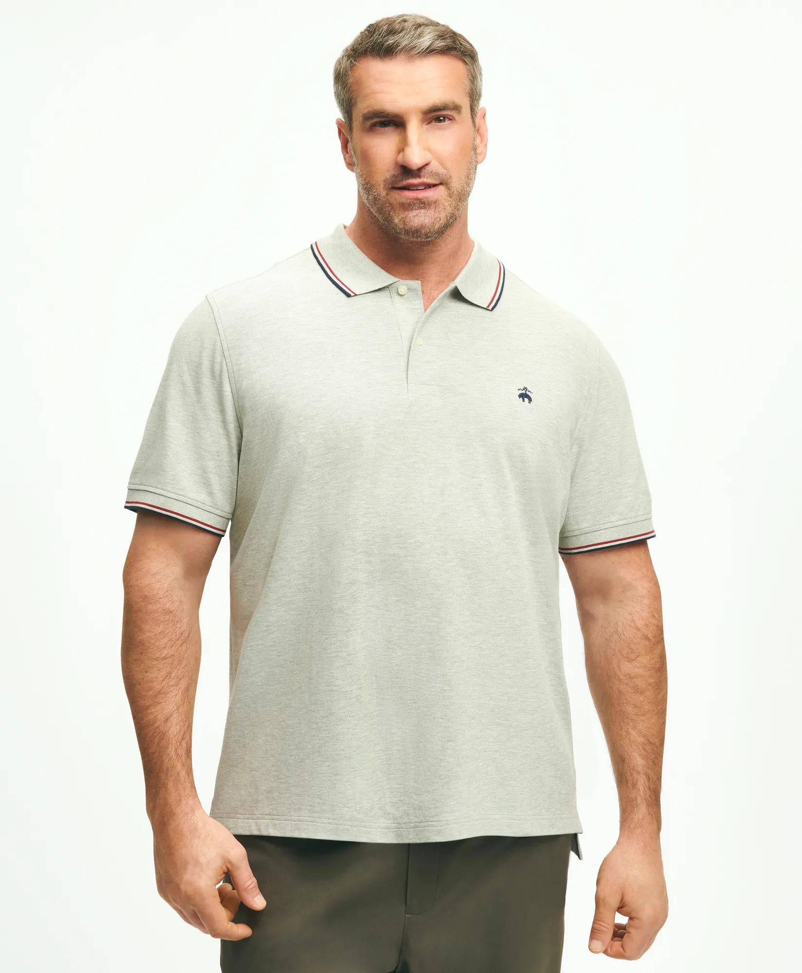Big & Tall Golden Fleece® Supima® Tipped Polo Shirt | Brooks Brothers discount