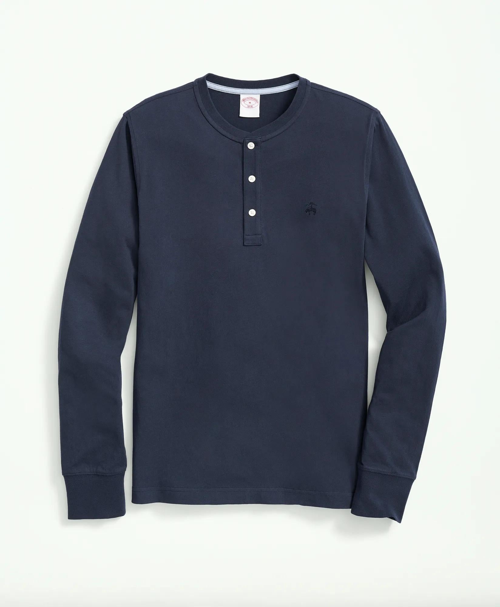 Cotton Henley Long-Sleeve T-Shirt | Brooks Brothers online