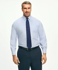 Big & Tall Stretch Dress Shirt, Non-Iron Pinpoint Spread Collar | Brooks Brothers sale