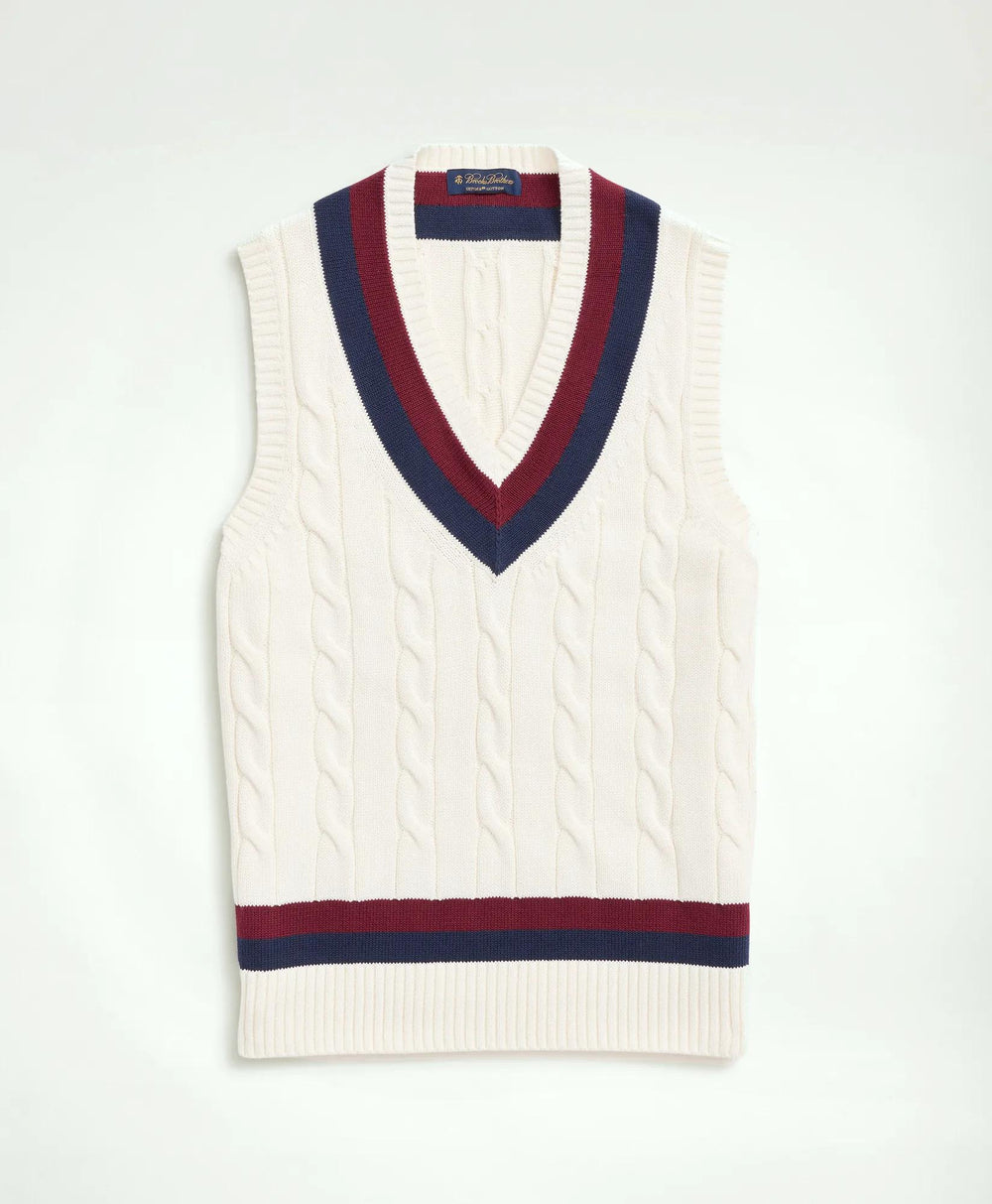 Vintage-Inspired Tennis V-Neck Vest in Supima® Cotton | Brooks Brothers cheap
