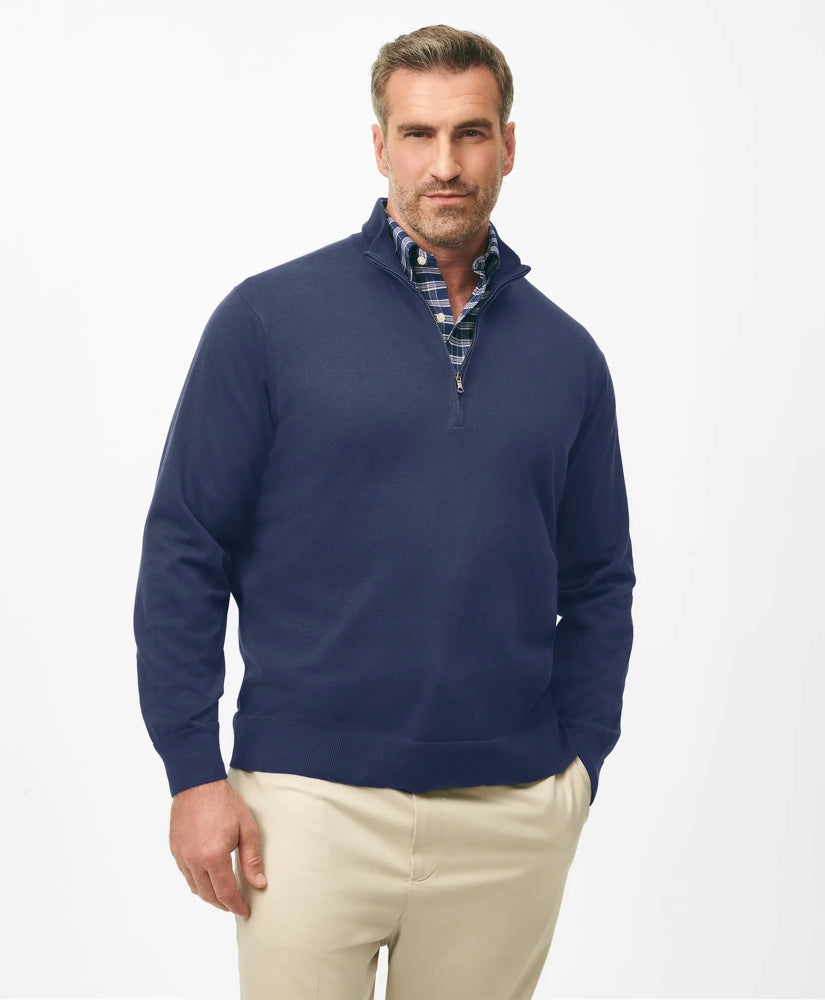 Big & Tall Supima® Cotton Quarter-Zip Sweater | Brooks Brothers online shop