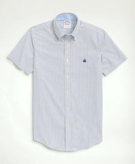 Stretch Non-Iron Oxford Button-Down Collar, Bengal Stripe Short- Sleeve Sport Shirt | Brooks Brothers sale