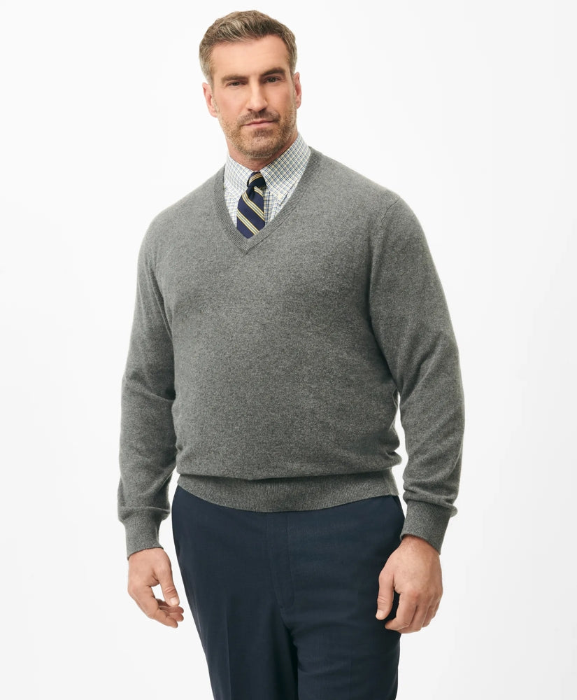 Big & Tall 3-Ply Cashmere V-Neck Sweater | Brooks Brothers on sale