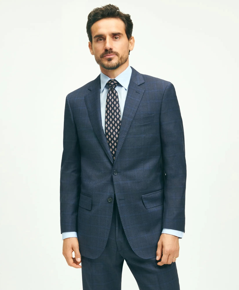 Traditional Fit Wool Checked 1818 Suit | Brooks Brothers on sale