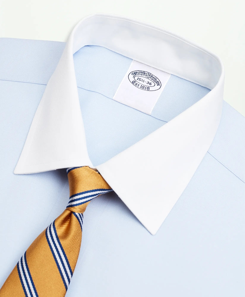 Stretch Supima® Cotton Non-Iron Pinpoint Oxford Contrast Ainsley Collar Dress Shirt | Brooks Brothers for sale