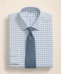 Brooks Brothers Explorer Collection Non-Iron Twill Ainsley Collar, Windowpane Dress Shirt | Brooks Brothers for sale
